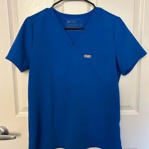 Figs Capri Blue Catarina Pocket Scrub Top- Small
